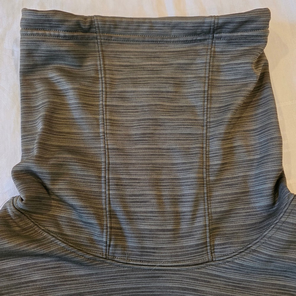 The North Face Women L Funnel Neck Fleece Pullover Olive Brown Space Dye Heather - Picture 5 of 15